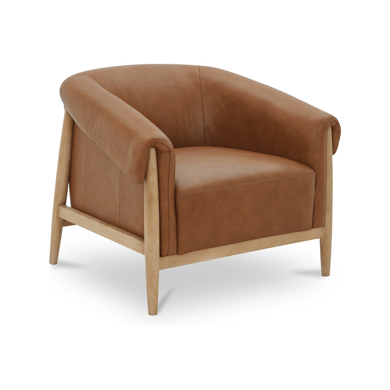 Stellan Accent Chair Tan Leather, Tan