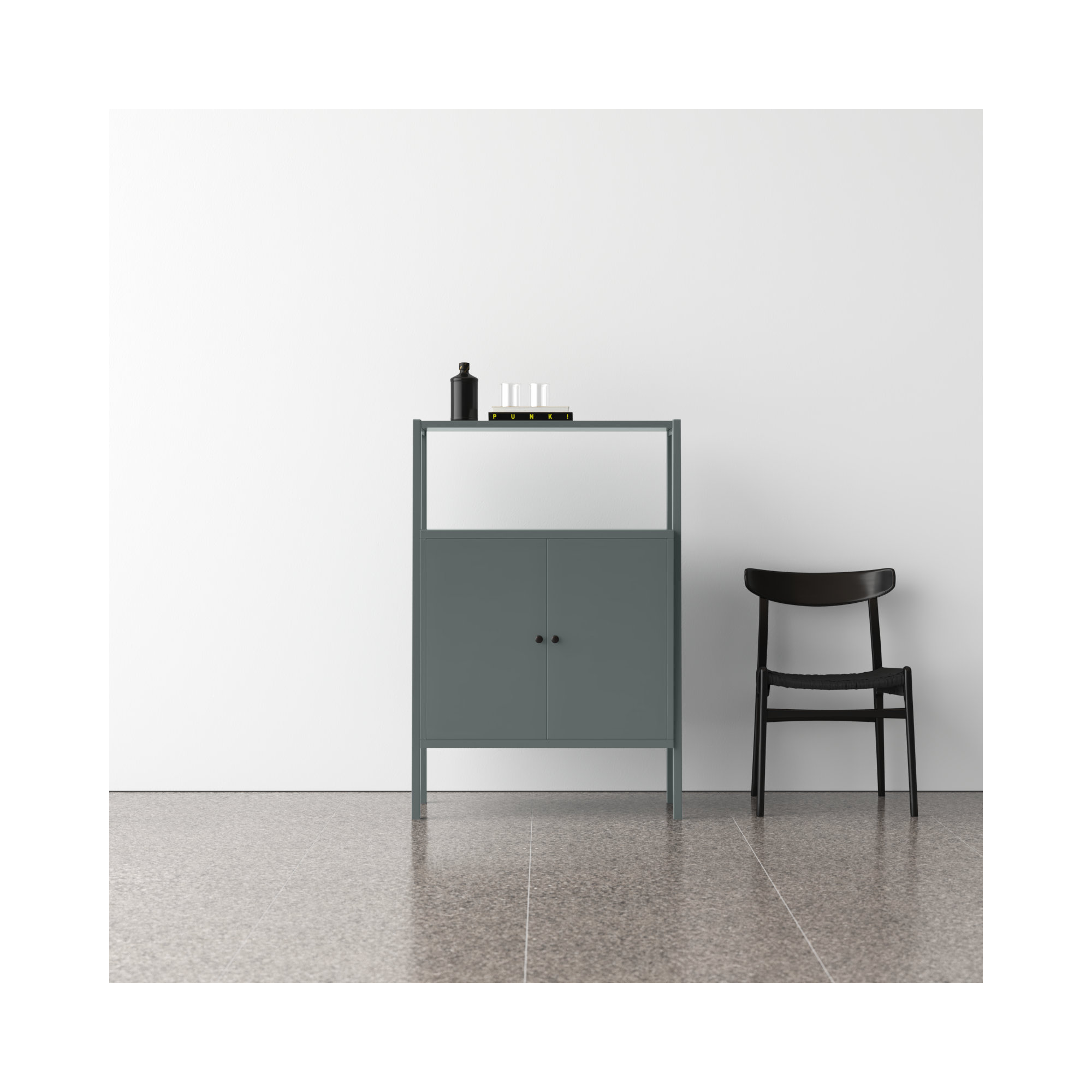 Faulkner 32'' Bar Cabinet, Gray/Green