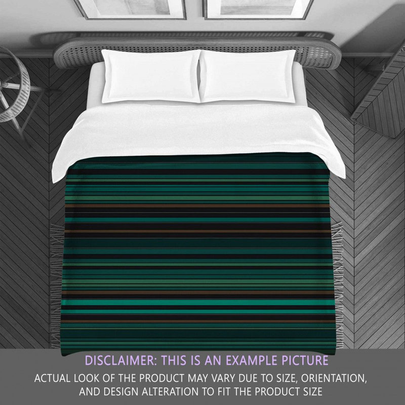 Quantina Polyester Striped Comforter, Twin Comforter, Green