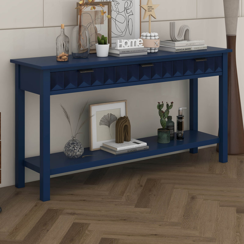 Console rétro Vintage Honeycomb Charm, Marine