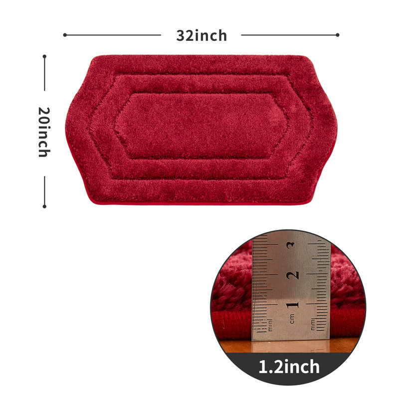 Non-Slip Bath Rug, Red, 50.8cm W x 81.3cm L