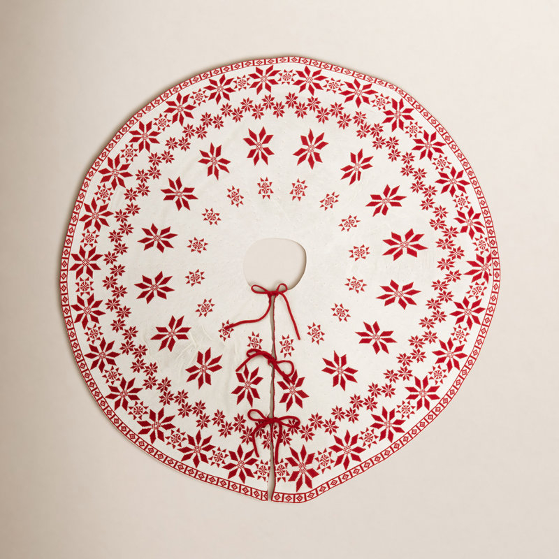 Jupe d'arbre festive en tricot double face, 72" W