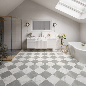 Tilefy Tuscany Checkerboard 12X12 Marble Look Porcelain Tile & Reviews ...