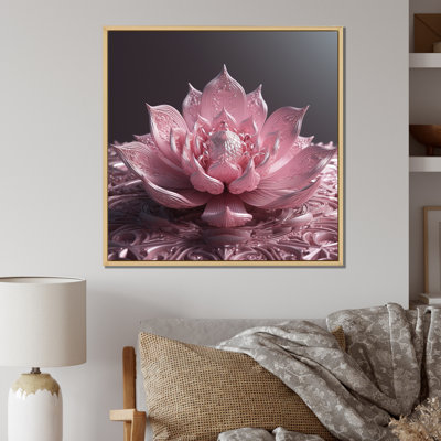 «Tender Blossoming», fleur de lotus rose sur toile