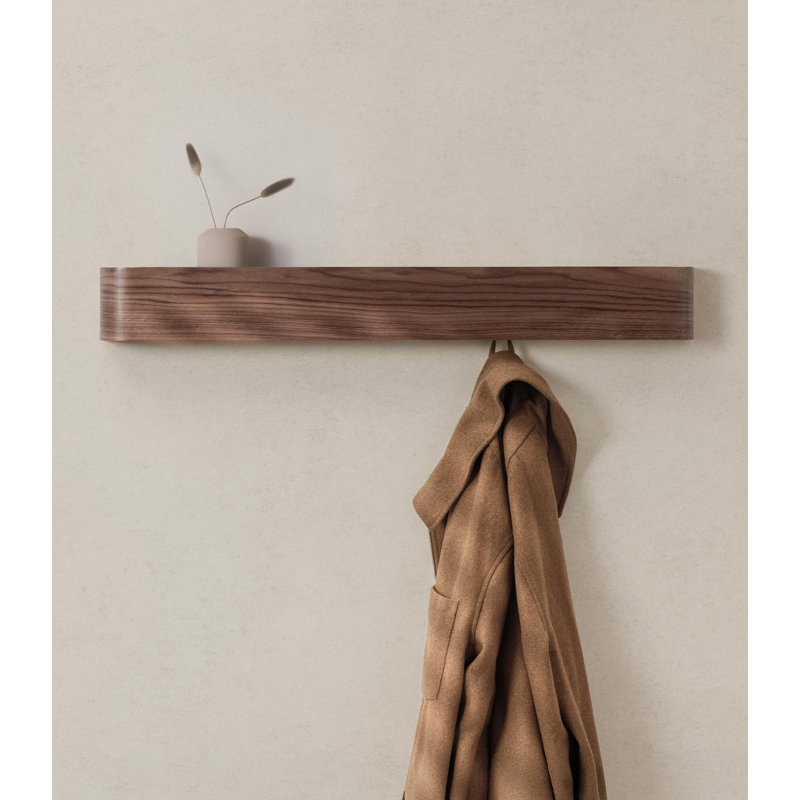 Wall 8 - Hook Coat Rack, Dark Brown
