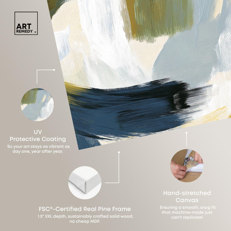 Art Remedy, bloc de couleurs abstrait sur toile texturée, verts II, Toile tendue, H 20 po x l 30 po