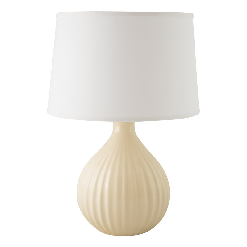 Erkerd Ceramic Table Lamp, Gloss Tusk