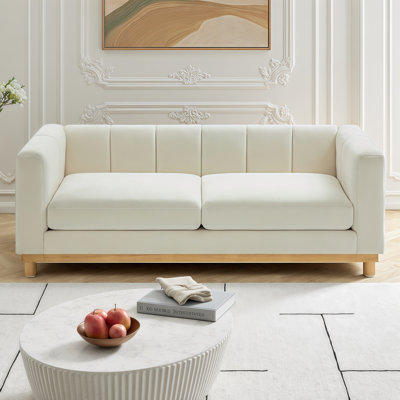 Canapé moelleux en chenille moelleux - solution moderne pour petit espace de 78 po avec sièges profonds et confort de détente