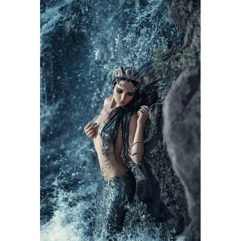 Mermaid - Wrapped Canvas Print, 122cm H x 81cm W x 3.8 cm D