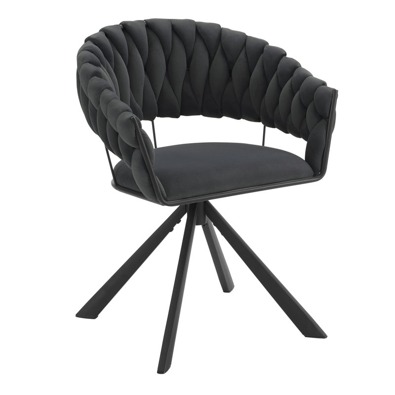 Armadillo 45.5cm H Tufted Velvet Upholstered Upholstered Back Armchair, Grey, 2