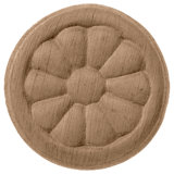 Reese 2.75'' H x 2.75'' W x 0.25'' D Wood Rosette Applique