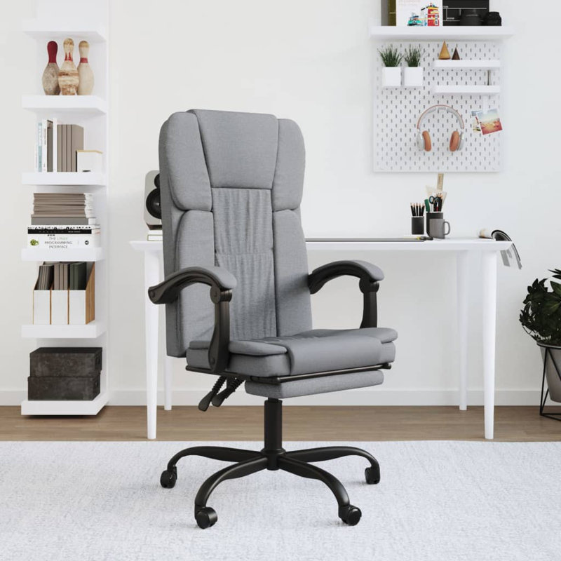 Reclining Office Chair Fabric, Light Gray Fabric