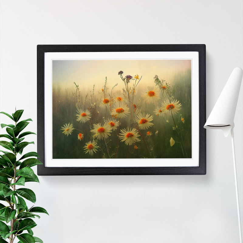 Joyous Wildflowers Floral - Framed Print, Black, 34cm H x 46cm W x 2cm D