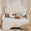 Canapé-lit simple tapissier de taille XL avec tête de lit en forme d'ours - aucun sommier nécessaire, fabrication robuste