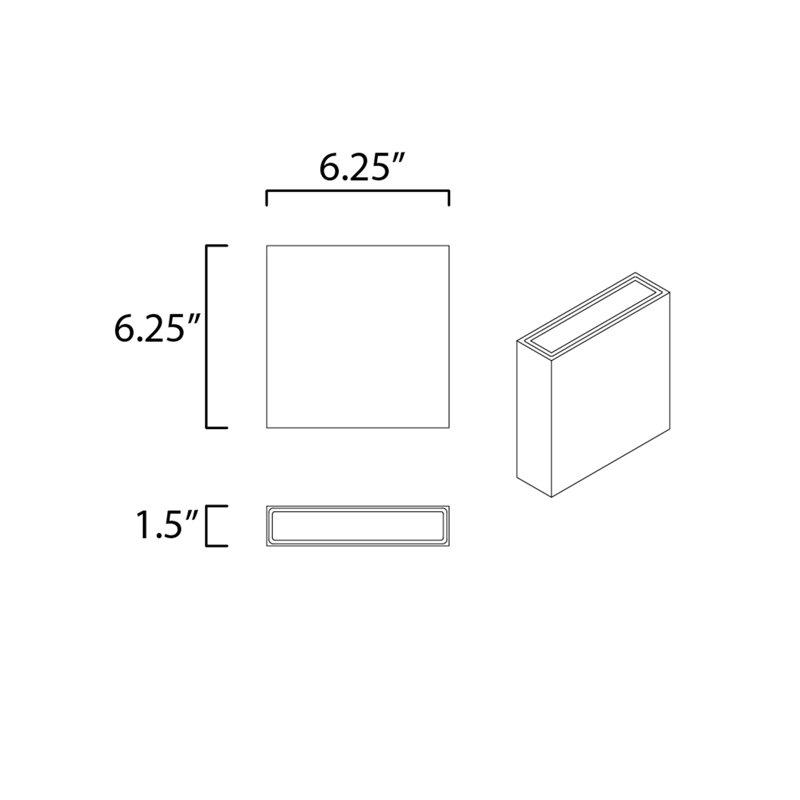 Alicen LED Wall Light, 6.25" H x 6.25" W x 1.5" D