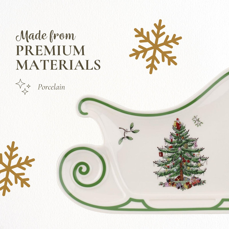 Christmas Tree Serve Sleigh Plate