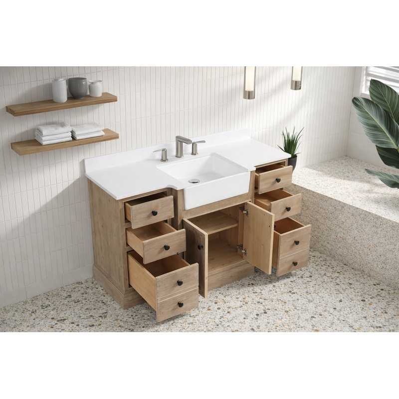 Ensemble de meuble-lavabo simple 48 po Kelly, Pierre artificielle blanche