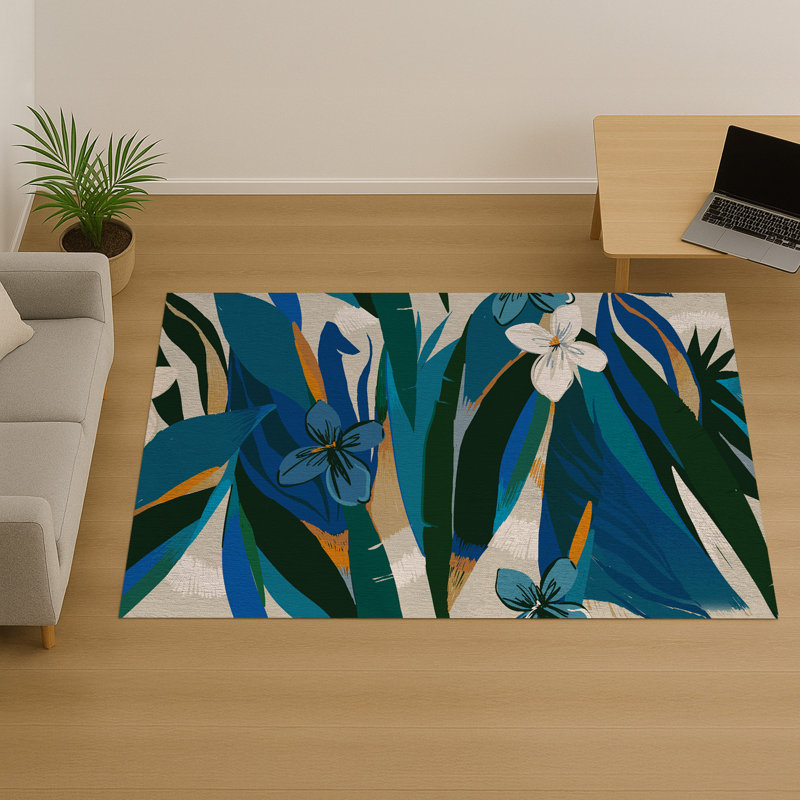 Floral Area Rug, Runner 70 x 140 cm