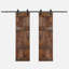 Porte de grange coulissante double en bois de pin avec trousse de quincaillerie Castle Series-86924724-60983664