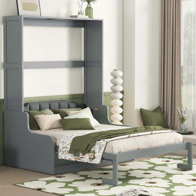 Grand lit escamotable mural avec coussin