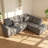 Ailuridae 93" W x 73.5" D x 35" H Corduroy Reversible Sectional Sofa