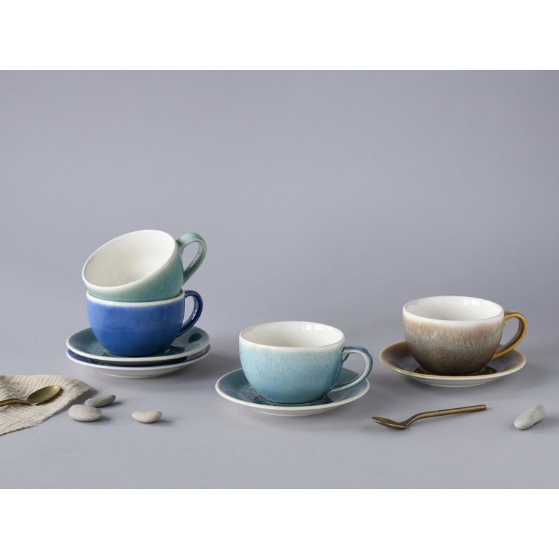 Caldera Stoneware Cappuccino Cup and Saucer