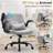 Criss Cross Legged Chair With Flip-Up Arms And Wheels, Flipable Back Cushion Wide Seat Office Desk Chair