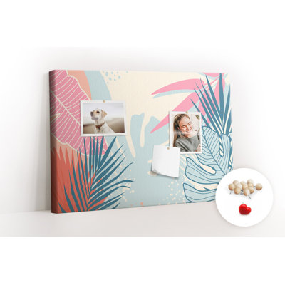 Wall Mounted cork board with print home decor message pin boards decorative bulletin board ideas Modern pastel nature