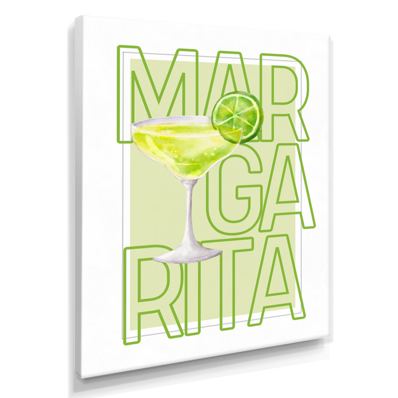 Lime Margarita mexicain cocktail III - décoration murale cocktails, Toile tendue, H 32 po x l 24 po x P 1 po
