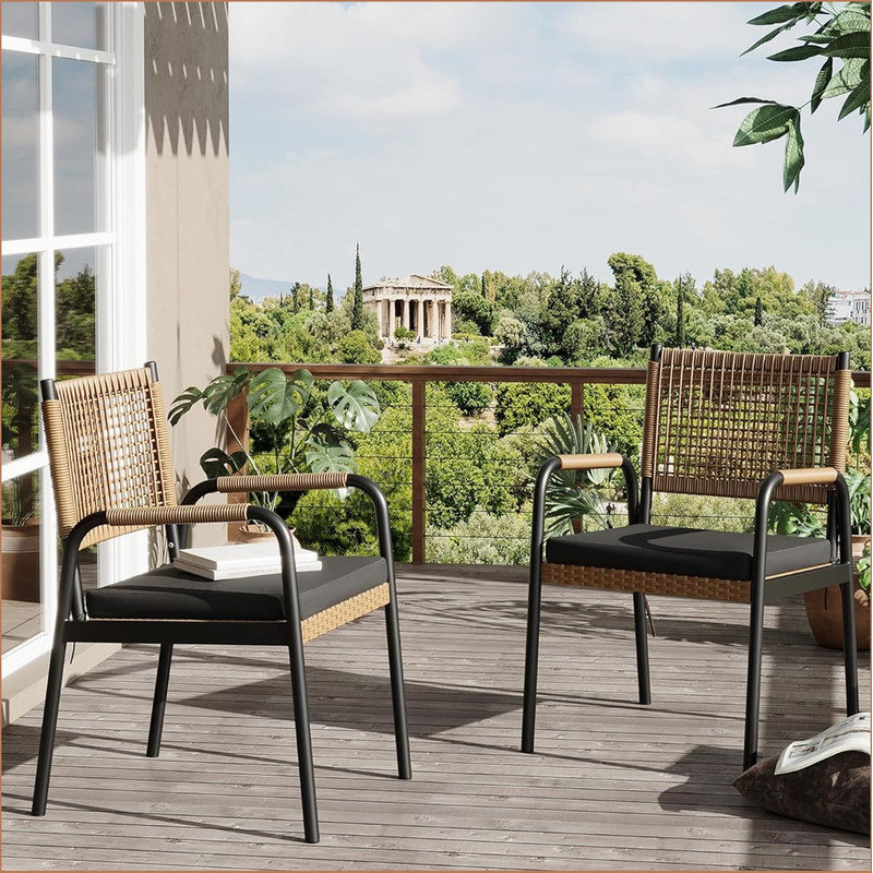 Metal Outdoor Lounge Chair, Black, Black