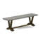 Ensemble de table de cuisine 3 pièces - 1 table de salle à manger et 2 bancs de salle à manger - Fabrication fiable et robuste - Plateau de table en ciment et finition jacobine patinée-1823019442-1823719851