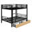 Full-Sized Metal Convertible Bunk Bed With Two Built-In Drawers