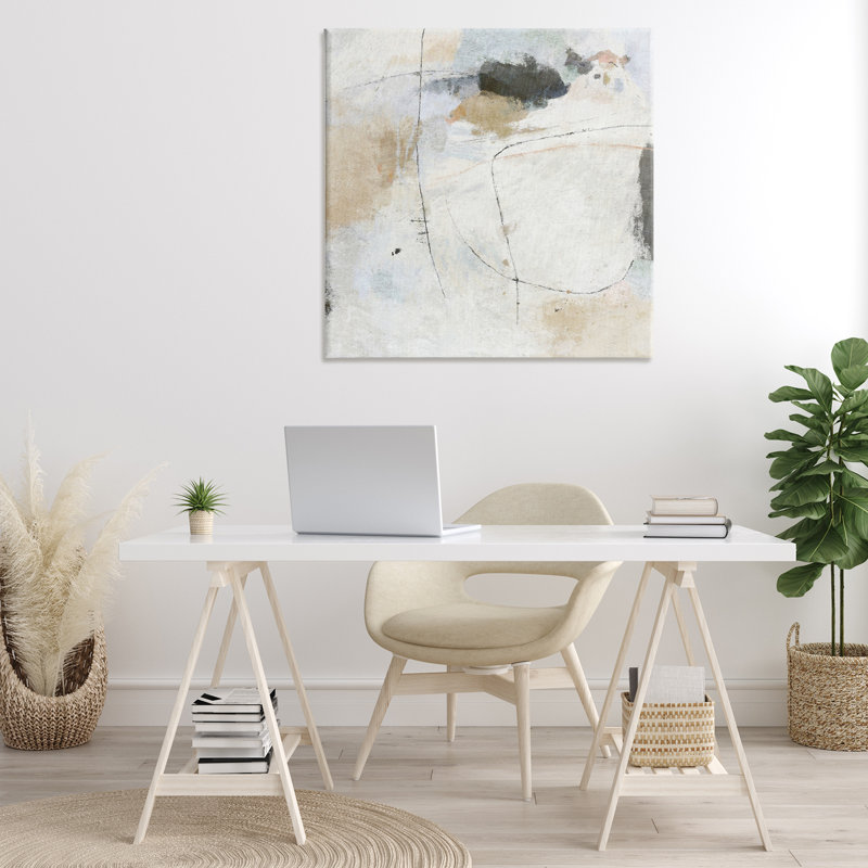 Neutral Abstract Pattern  Canvas Wall Art by Suzanne Nicoll, 36" H x 36" W x 1.5" D