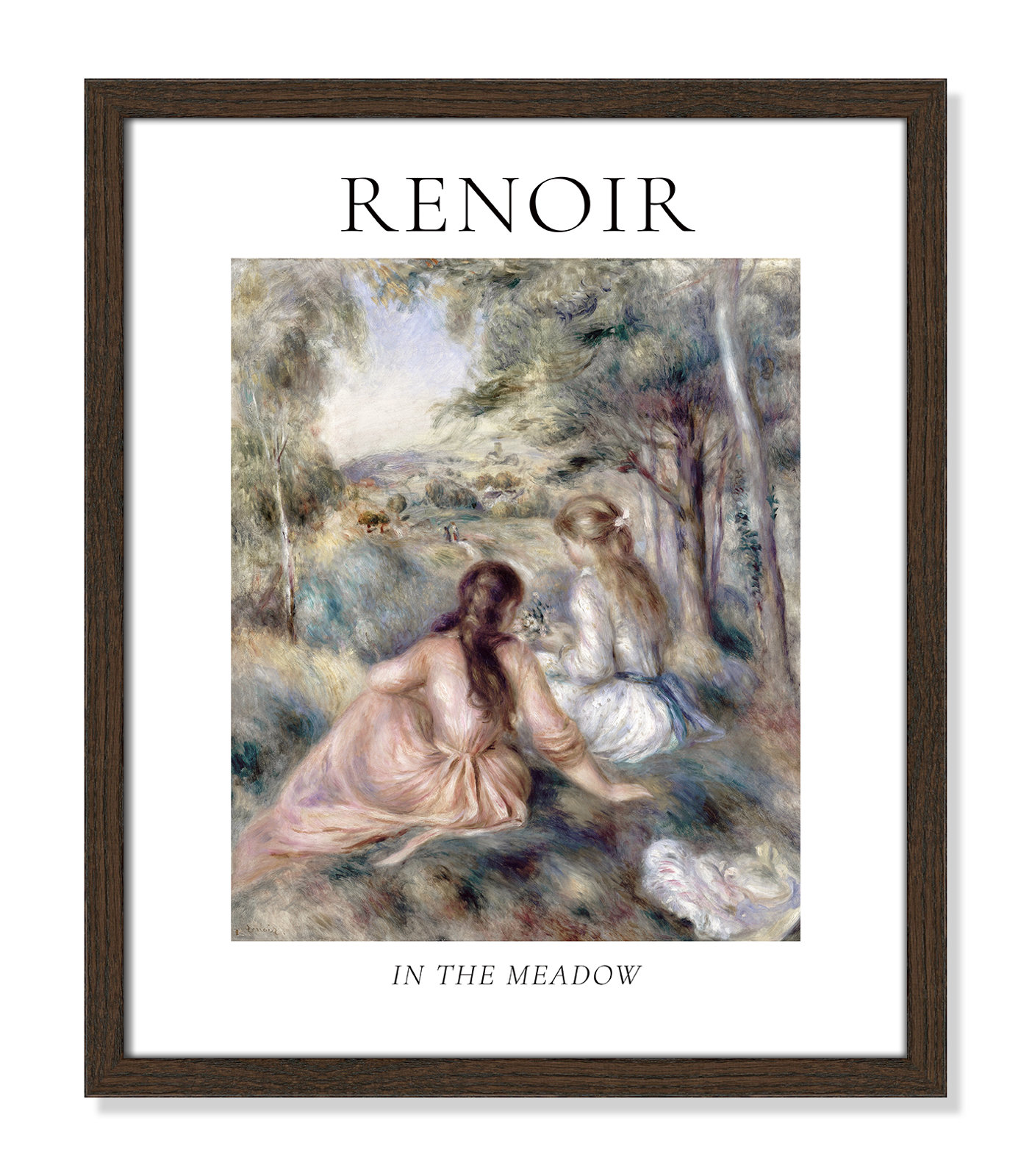 Old Masters Collection "In the Meadow" Print, Walnut Single Picture Frame, No, 19" H x 16" W x 0.75" D