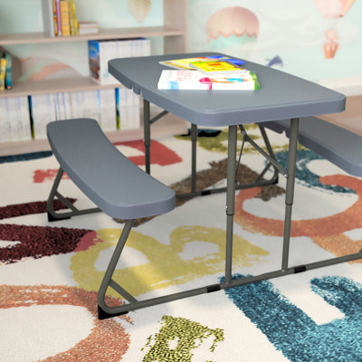 Table de pique-nique pliante pour enfants d'intérieur / extérieur de qualité commerciale avec bancs