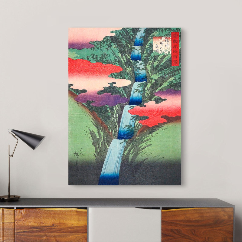The Nunobiki Waterfall In Settsu Province by Ando Hiroshige - Wrapped Canvas Painting, 120cm H x 90cm W x 4cm D
