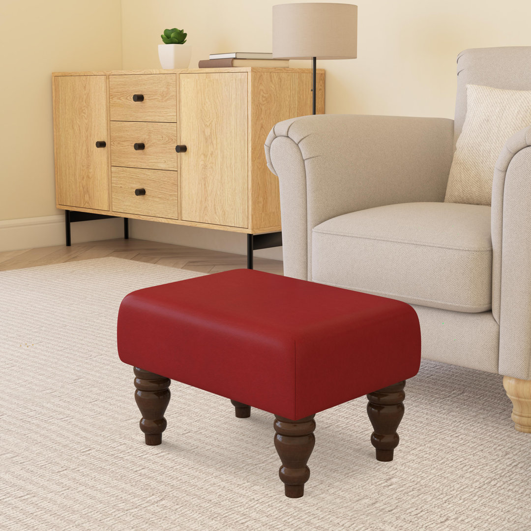 Acierno Mahogany Wood Turned Leg - Faux Leather