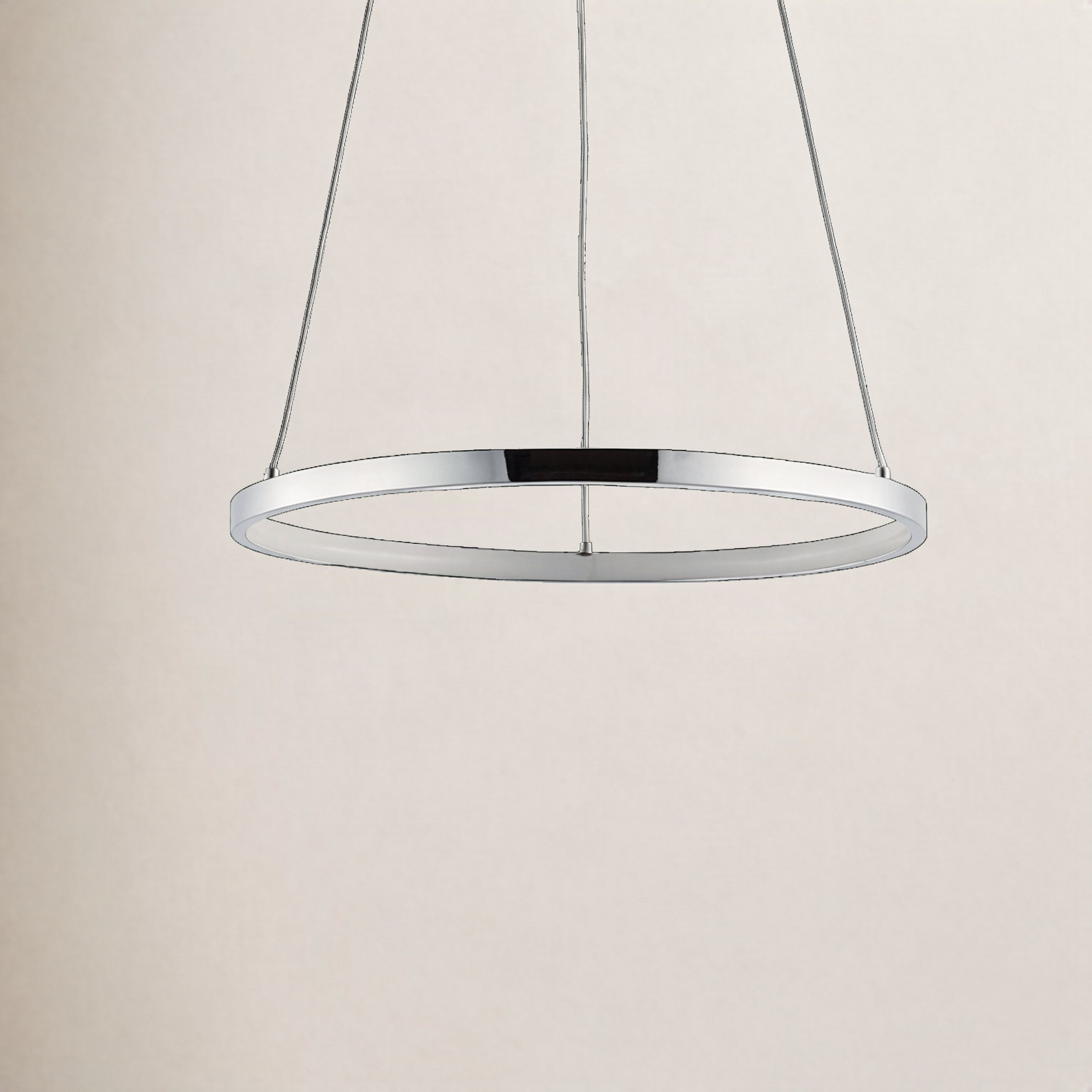 Odin Dimmable 1 - Light Pendant, 0.75" H x 15.75" W x 15.75" D, Chrome