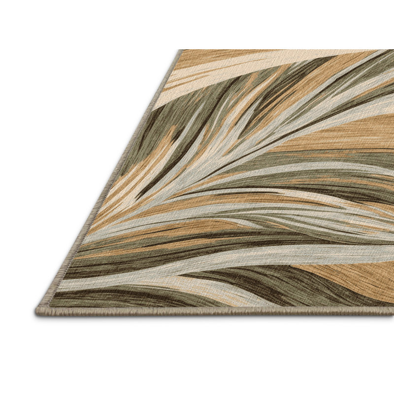 Washable Beach Grass Waves Coastal Area Rug, Runner 2' x 4'