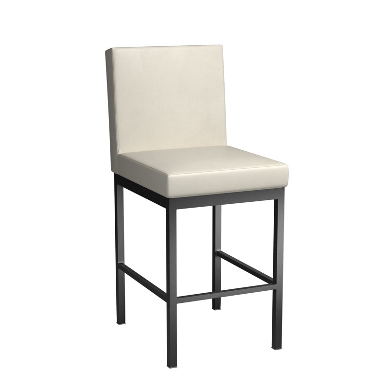 Upholstered Counter Stool with Steel Frame, Off White, Counter Stool (26" Seat Height)