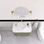 Meuble-lavabo flottant mural 30 po en bois naturel avec plateau en marbre artificiel blanc-2133958741