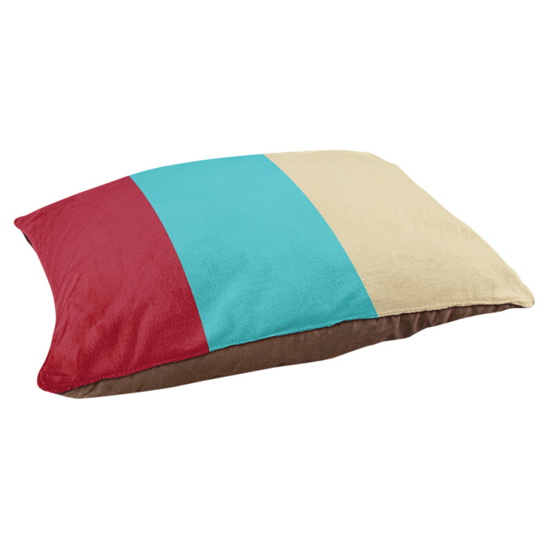 Coussin Arizona, Très grand (l 50 po x P 40 po x H 17 po), Rouge Sedona / bleu sarcelle / sable de Sonora