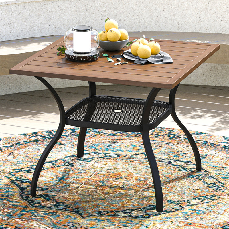 Olon Metal 4 - Person Dining Table, Brown