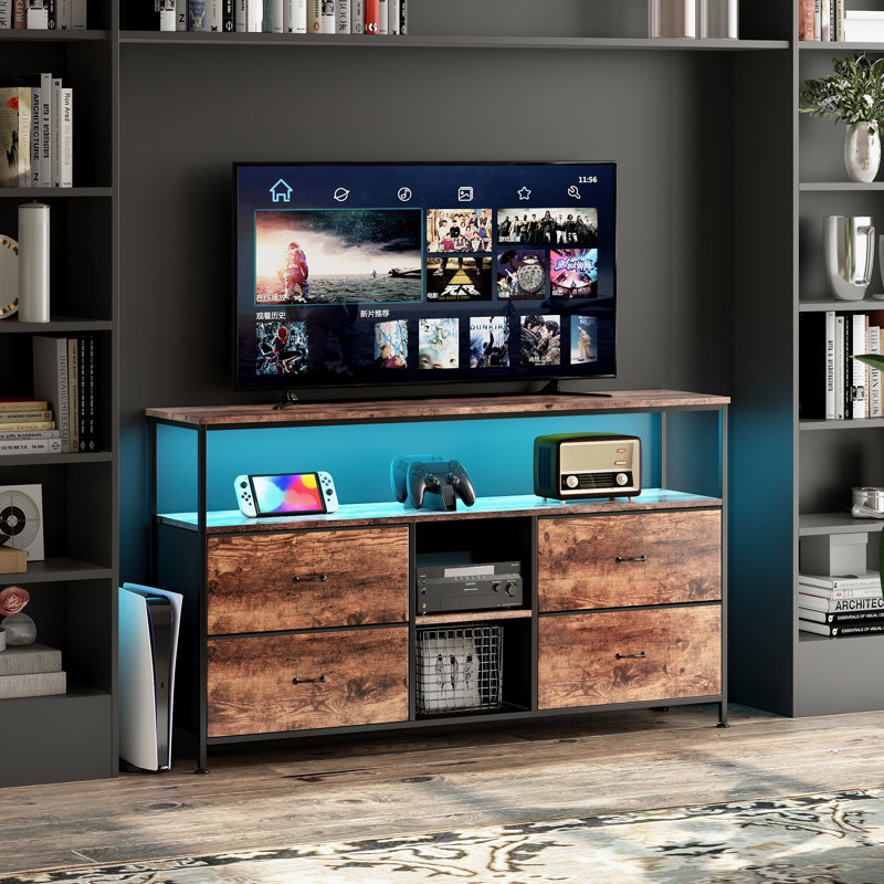 Antjedine Unfinished TV Stand, Brown, white and pink, 108cm