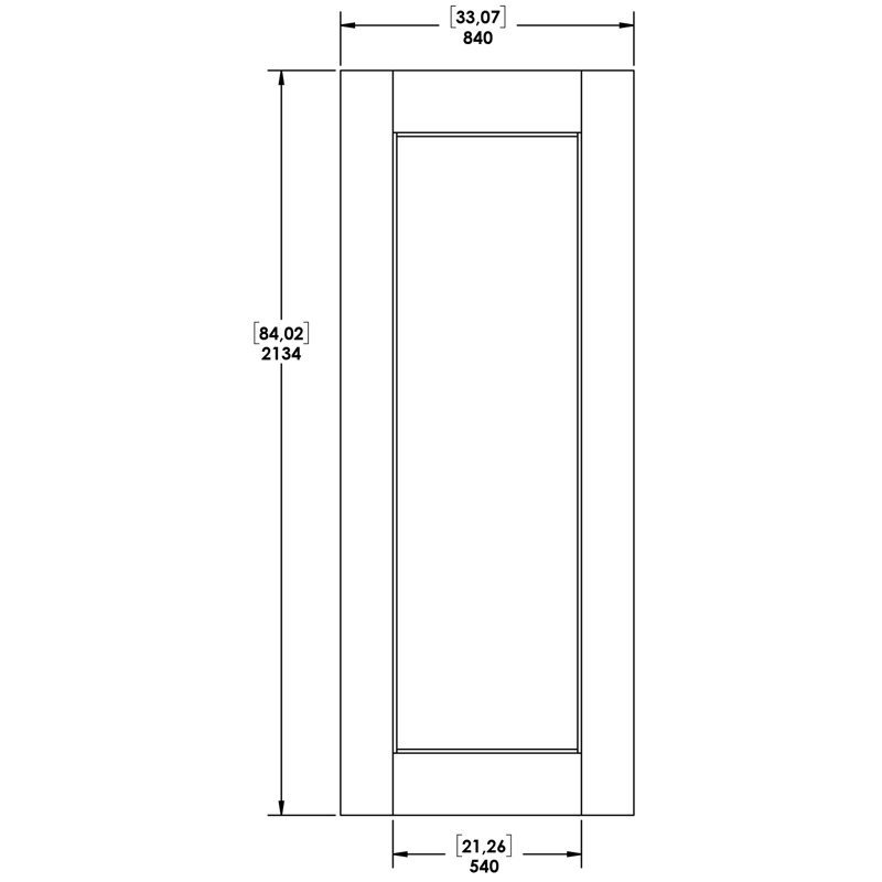 Reflex 84'' Solid Wood Mirrored Unfinished without Installation Hardware Kit Barn Door, 33" x 84"