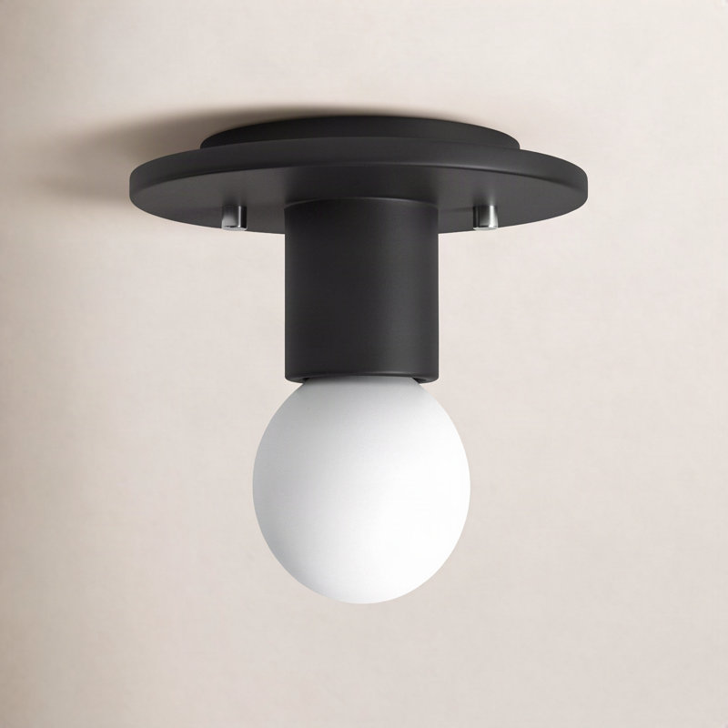 Lochan 1-Light 8" Flush Mount, Gloss Black