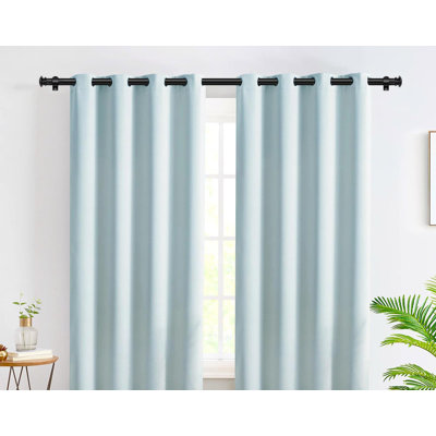 Tringle à rideaux 32 à 58 pouces (2,6 à 4,8 pi), tringle à rideau télescopique 3/4 pour fenêtres de 20 à 53 po (1,7 à 4,4 pi), tringle décorative simple avec fleuron à petit capuchon, noir