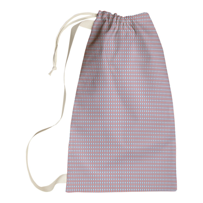 Fabric Laundry Bag with Handles, Medium (36" H x 28" W x 1" D), Purple/Blue