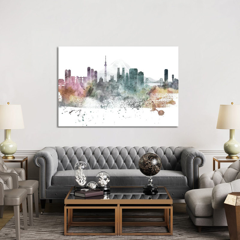 Tokyo Pastel Skylines - Wrapped Canvas Painting, 152.5 cm H x 101.5 cm W