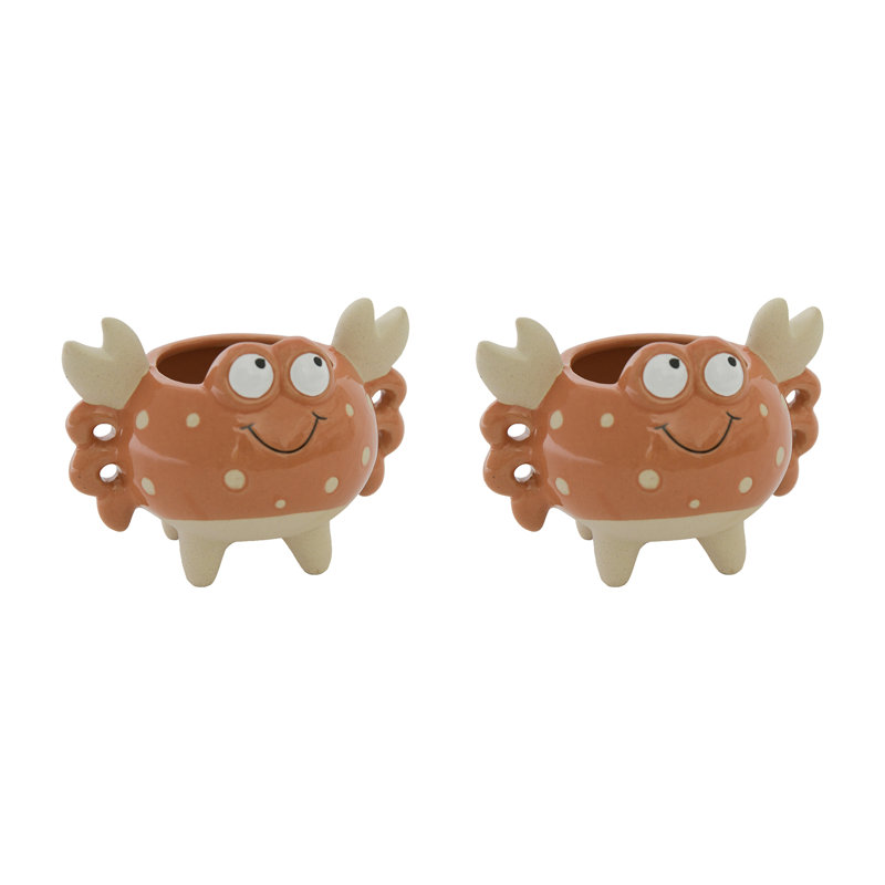 Ceramic Planter Crab - Set Of 2